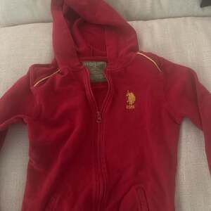 U.S. Polo Assn. Kids Red Full-Zip Hoodie with Gold Logo